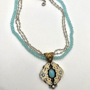 Mars & Valentine - Echo of the Dreamer Sterling Blue Stone Necklace